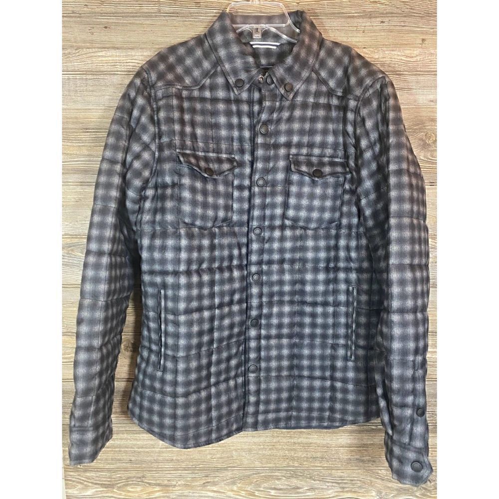 Frank & Oak Jacket Medium L Pattern Quilted Insulated Snaps Lightweight Mens